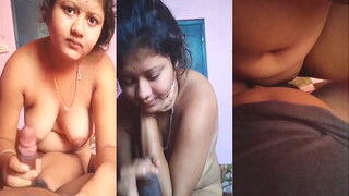 Shy Desi WIfe Handjob And Ridding | Indian MMS