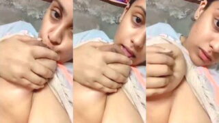 Desi Girl Sucking Her Boobs | Indian MMS